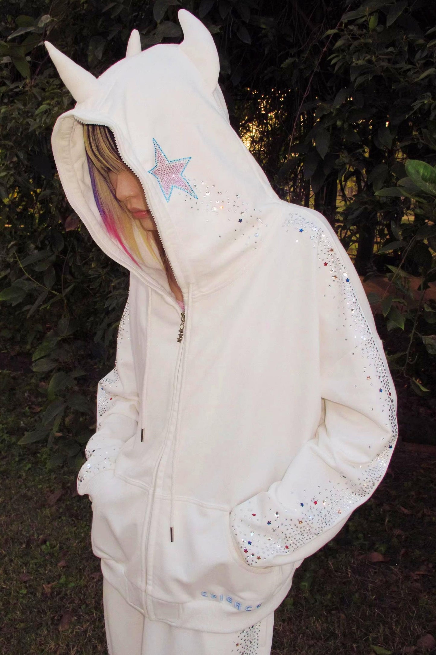 Crying Unicorn Strass Sweatshirt