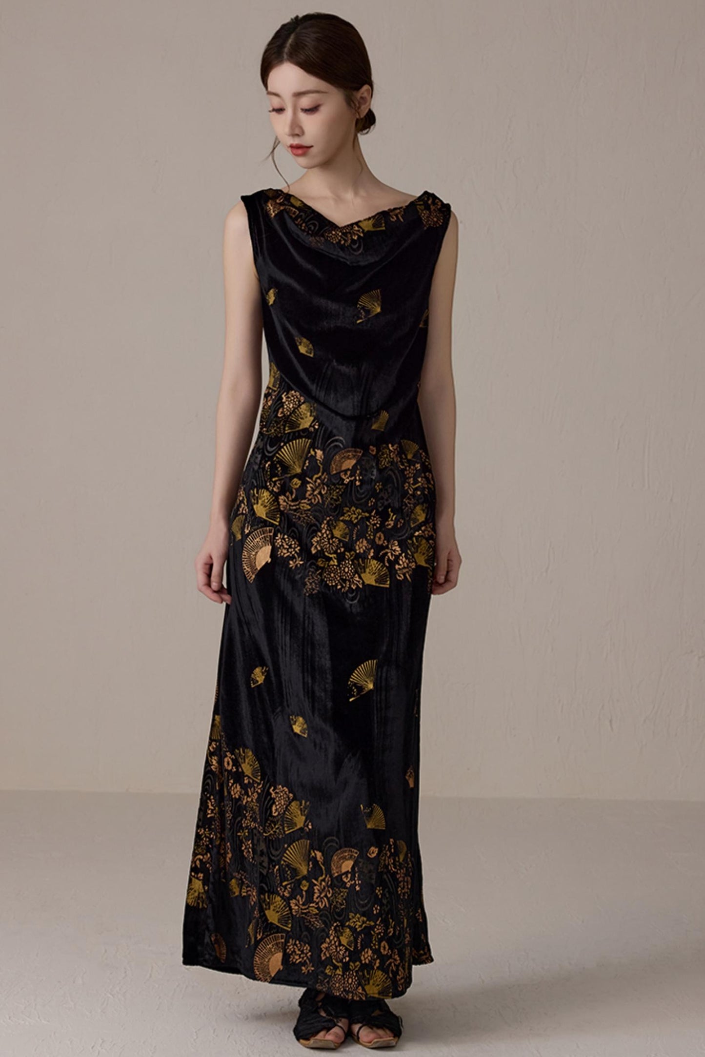 Retro Gold Swing Dress