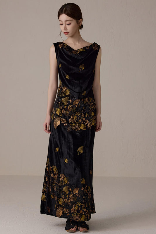 Retro Gold Swing Dress