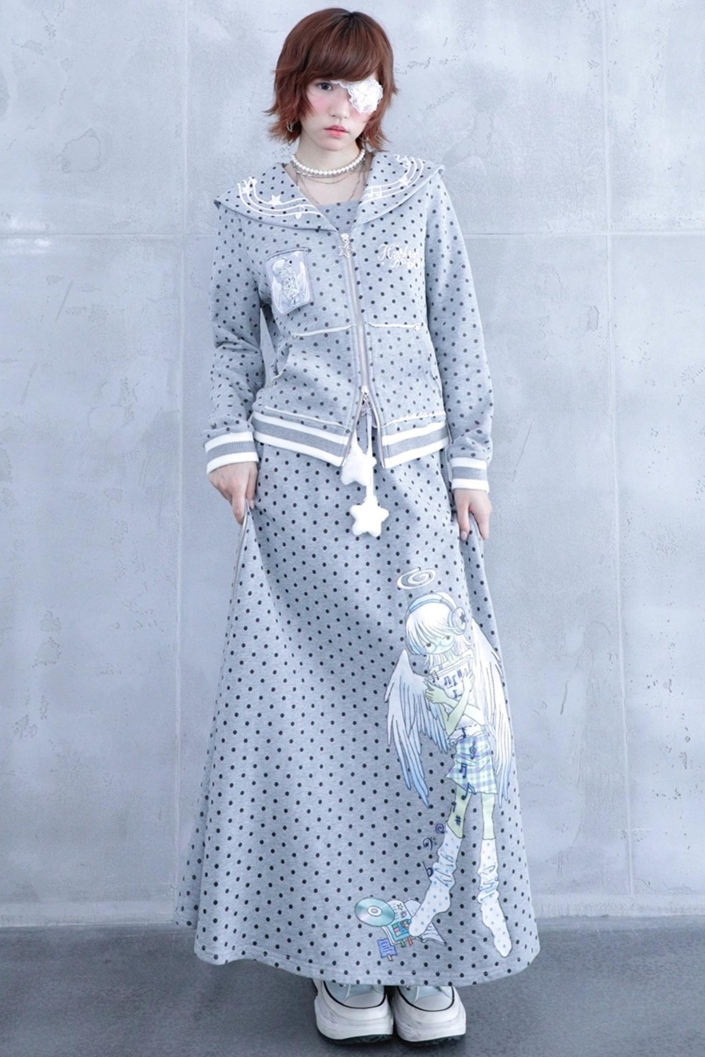 Ancient Gray Polka Dot Skirt