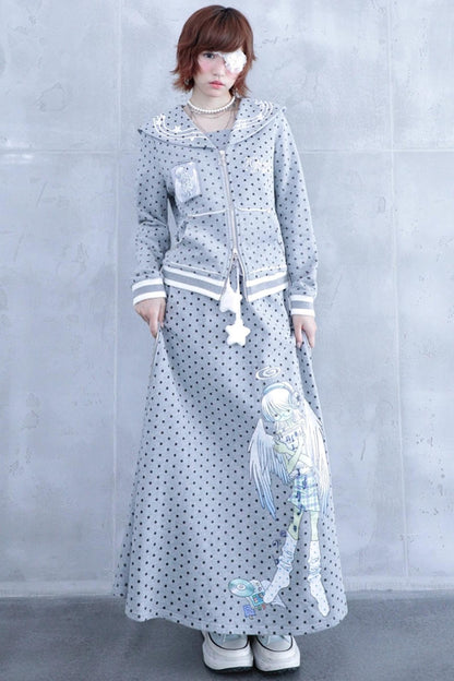 Ancient Gray Polka Dot Skirt