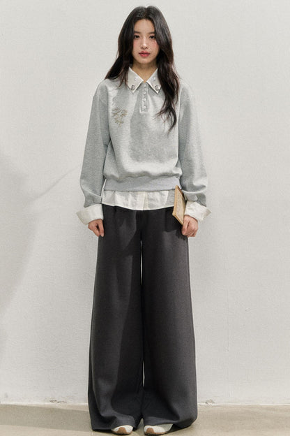 빈티지 패치워크 수트 바지