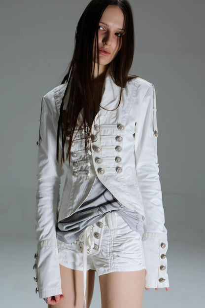 Patchwork Leather Napoleon Jacket