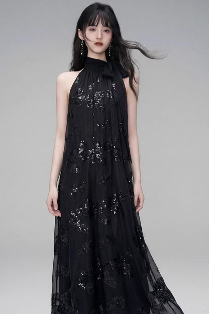 Gilt Shadow Halter Dress