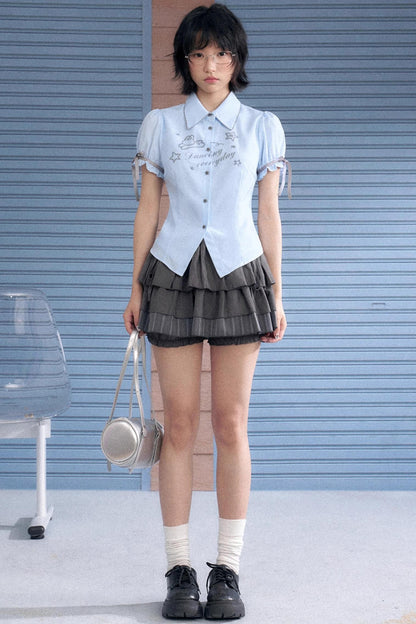 Blue Bunny Collar Shirt