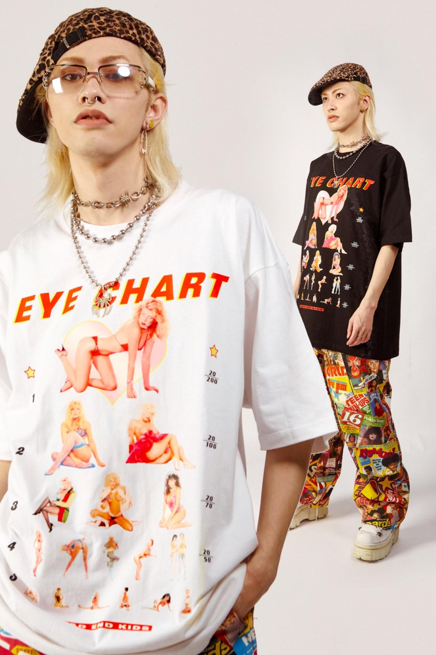 Eye Chart Oversized Graphic T-Shirt