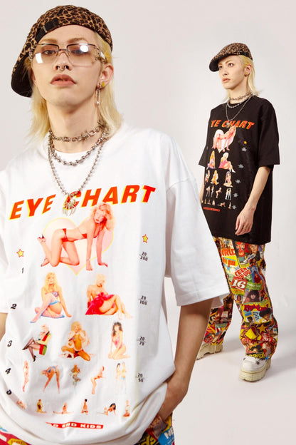 Eye Chart Oversized Graphic T-Shirt