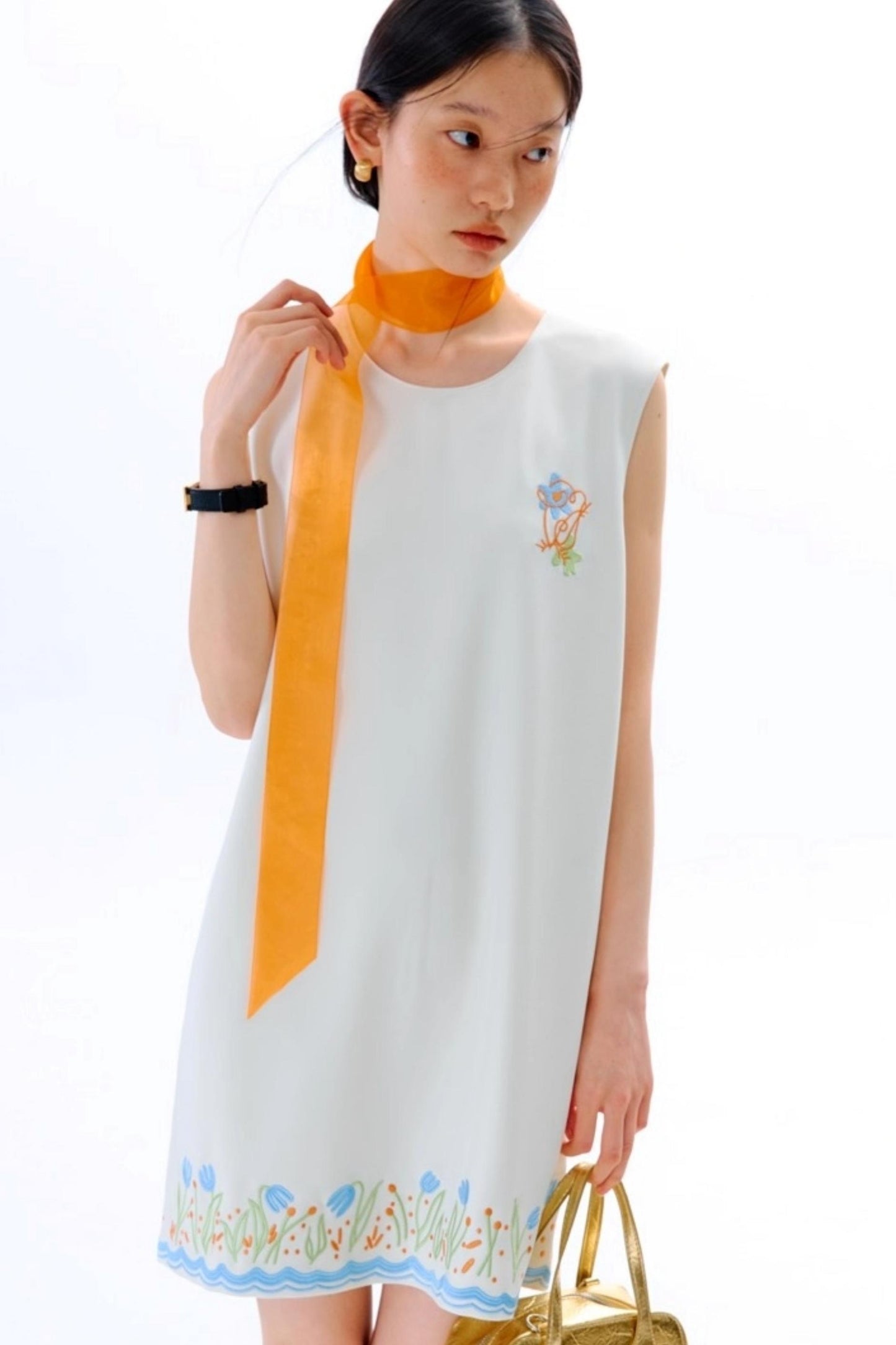 Original Tulip Embroidered Vest Dress