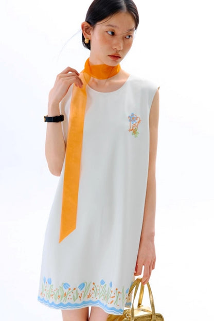 Original Tulip Embroidered Vest Dress
