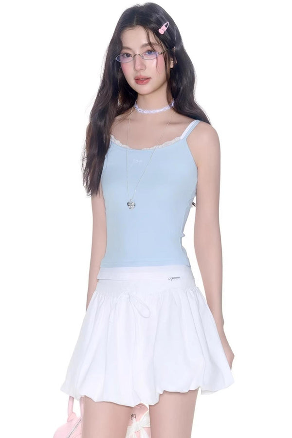 Floral Lace Camisole & Vintage Denim Set-Up