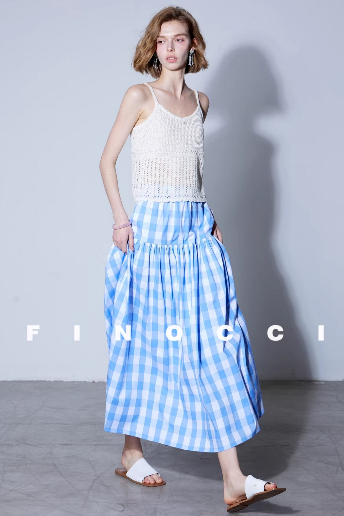 Yarn-Dyed Plaid A-Line Skirt