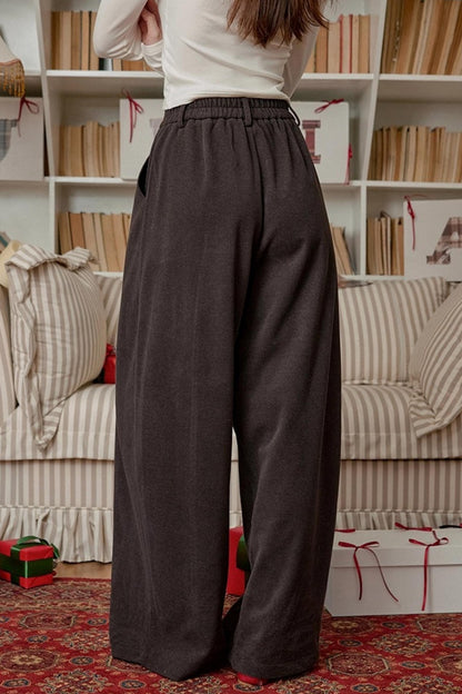 Brown Heart Woolen Pants