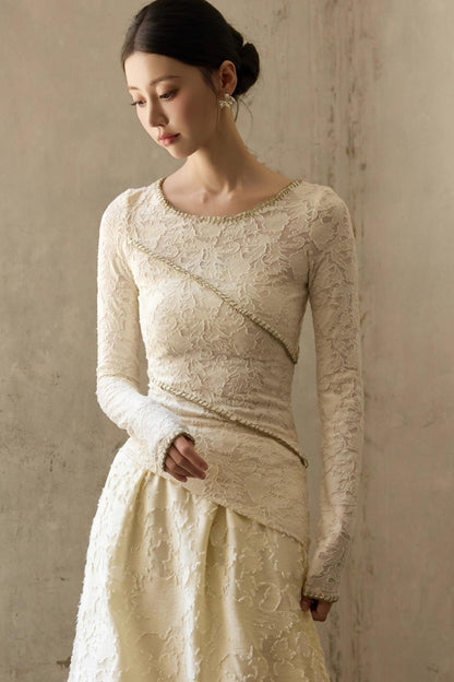 Slim Jacquard Knit Base Layer Top