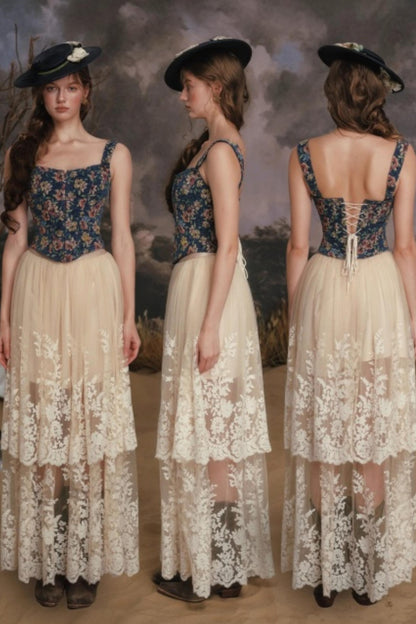 Azure Floral Vest Set-Up