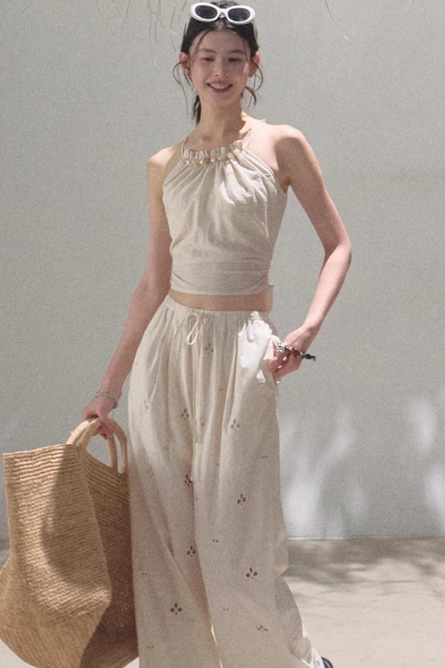 Floral Lace-Up Camisole