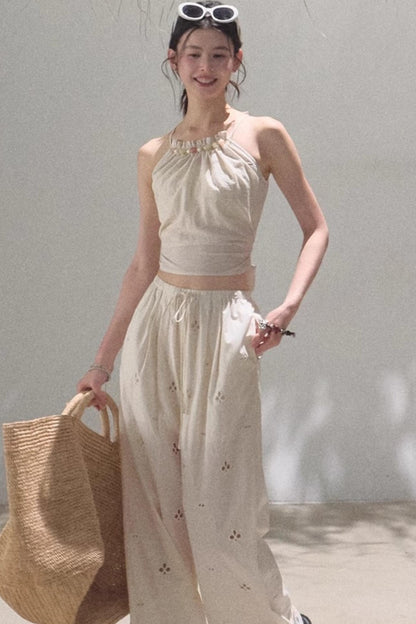 Floral Lace-Up Camisole