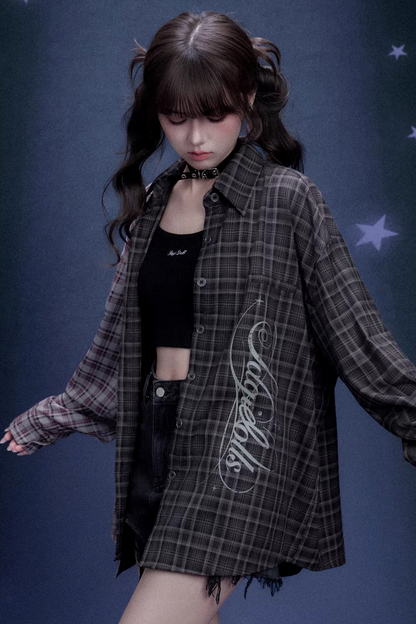 Karo Asymmetrische Patchwork-Jacke