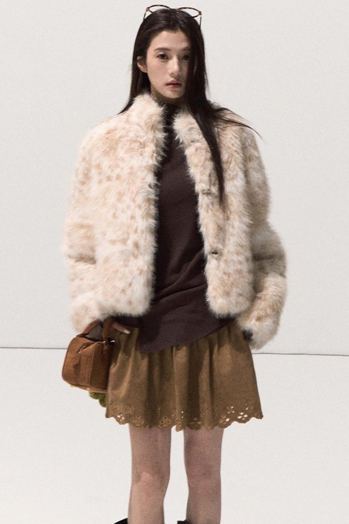 Leopard Print Fur Coat set-Up