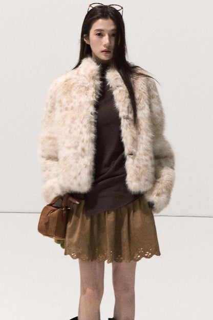 Leopard Print Fur Coat set-Up