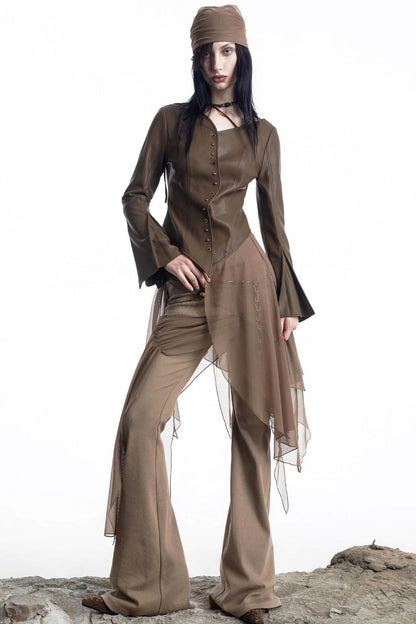 Urban Leather Flared Shirt