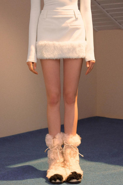 Vintage Furry Patchwork Skirt