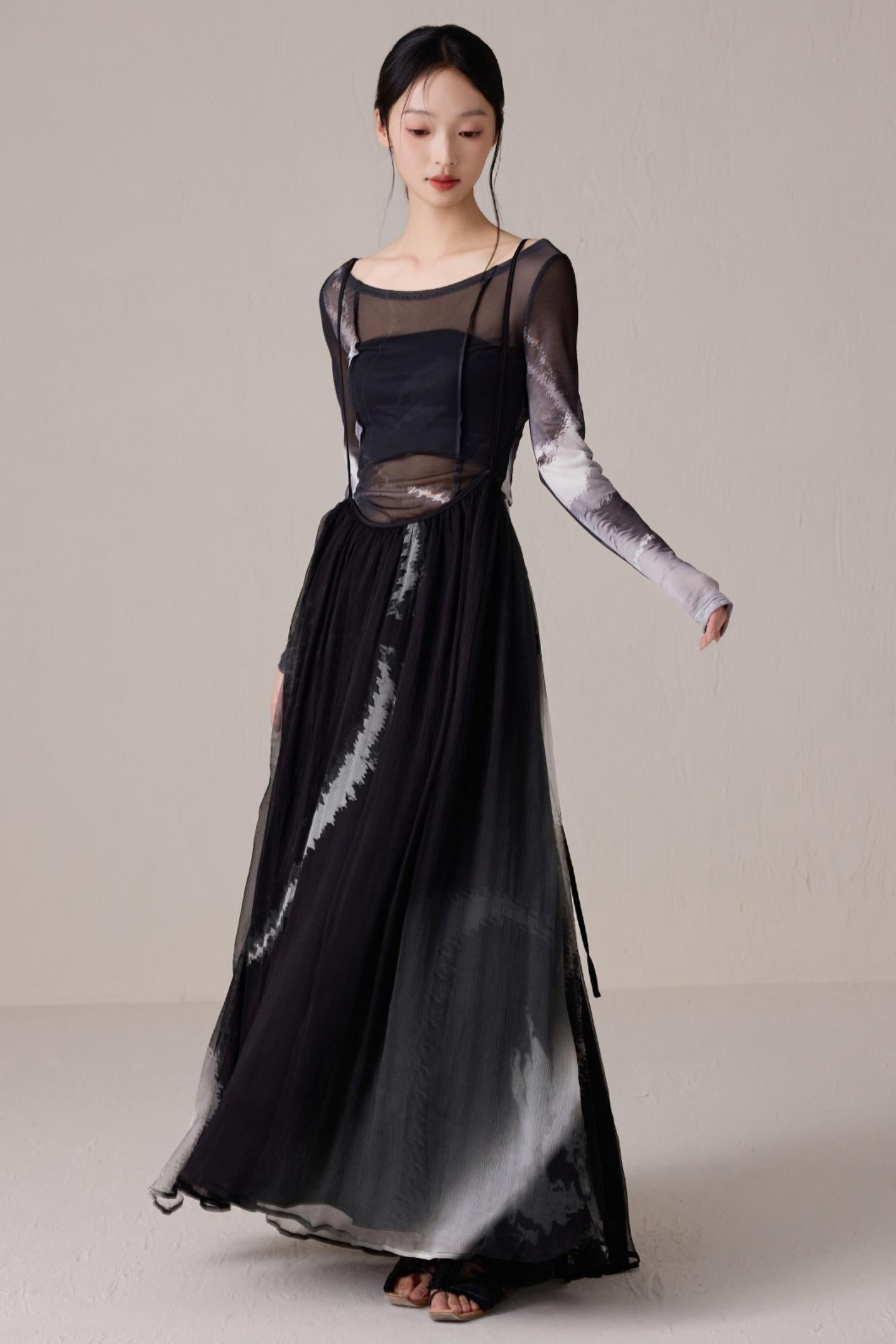 Chic Black Silk T-Shirt Dress