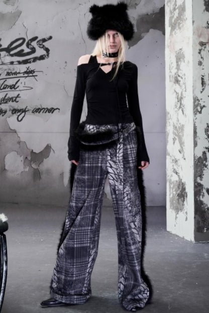 Off-The-Shoulder Beaded Lace-Up Base Top