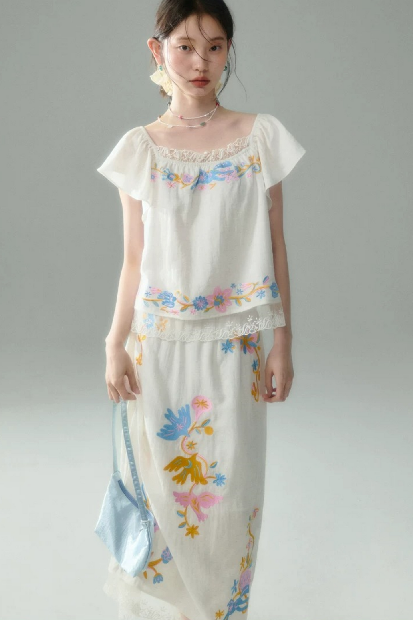 Pony Embroidery Cotton Linen Set-Up