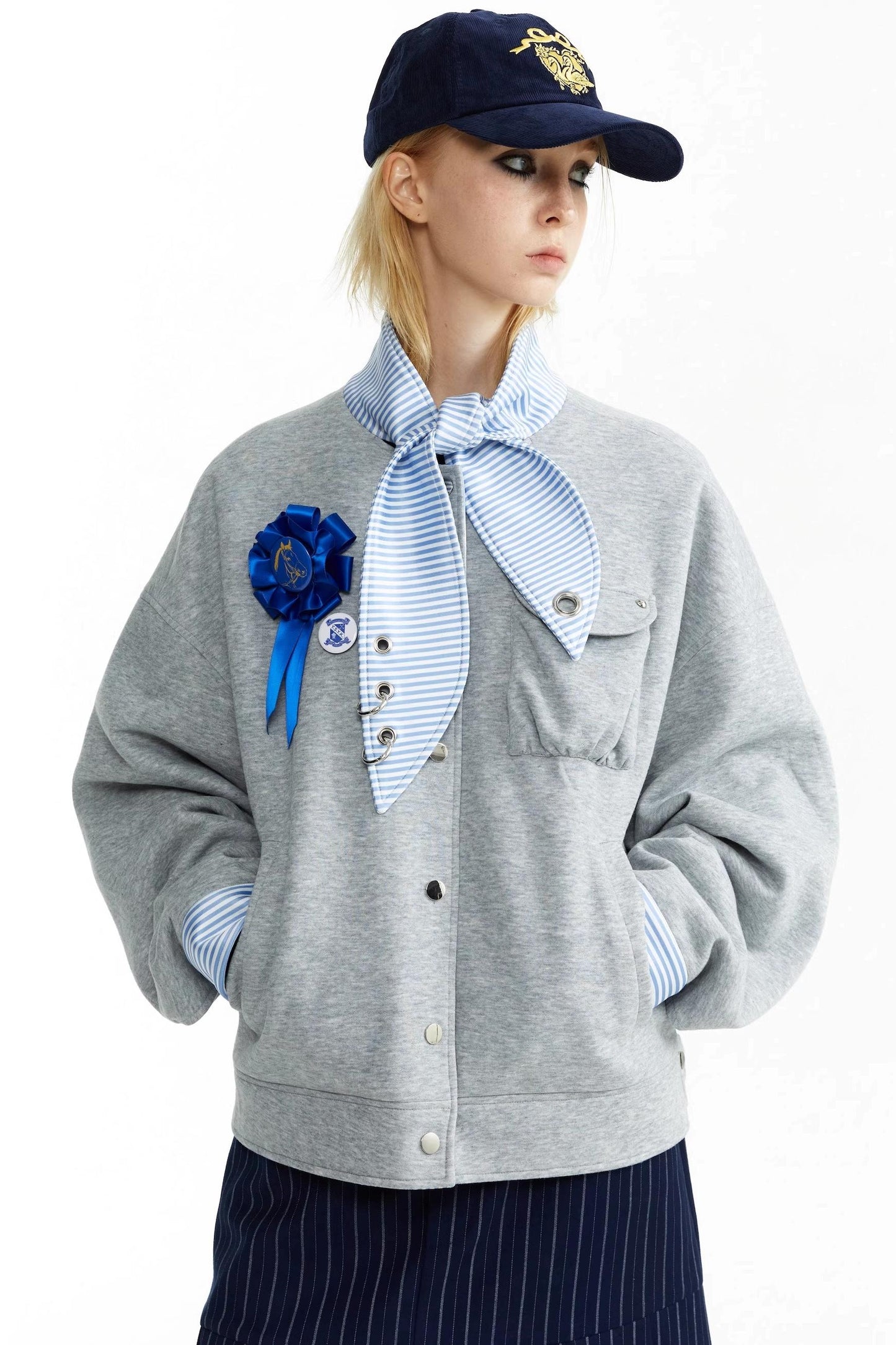 Rabbit Collar Sweatshirt Jacket