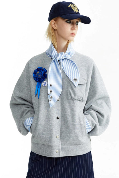 Rabbit Collar Sweatshirt Jacket