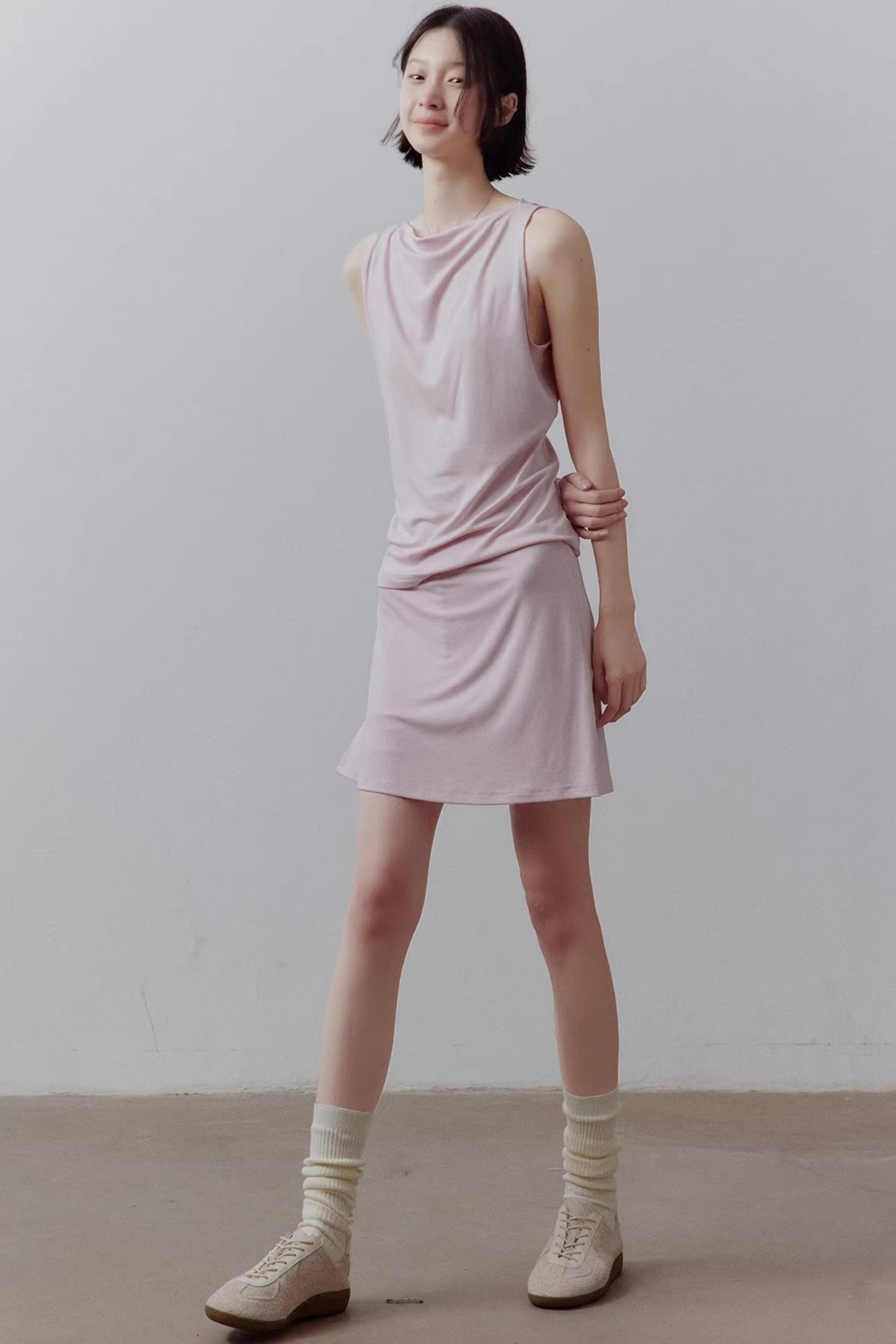Draped Off-Shoulder Slimming Top