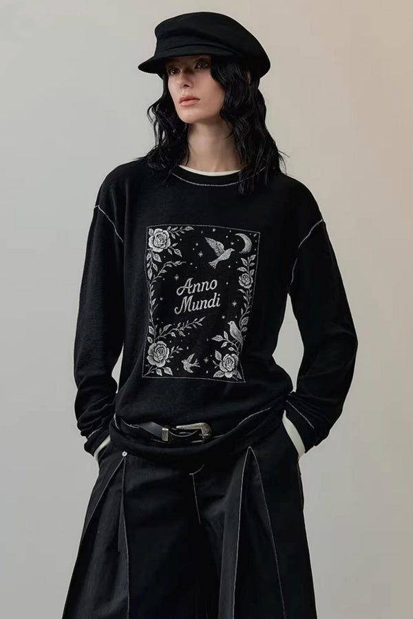 Color-Block Embroidered T-Shirt