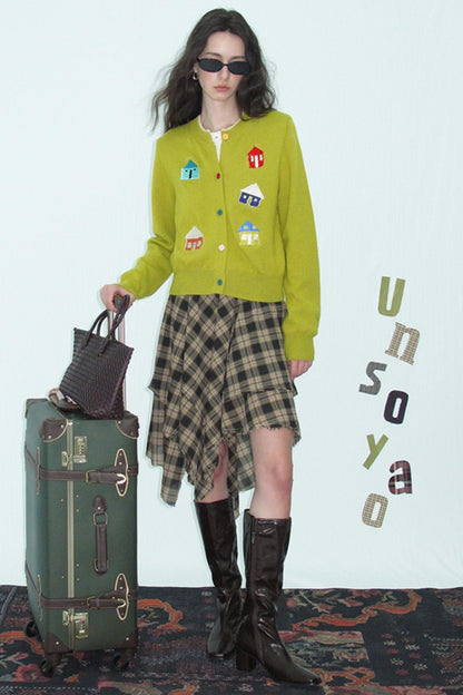 Wool Blend Embroidered Knitted Outer