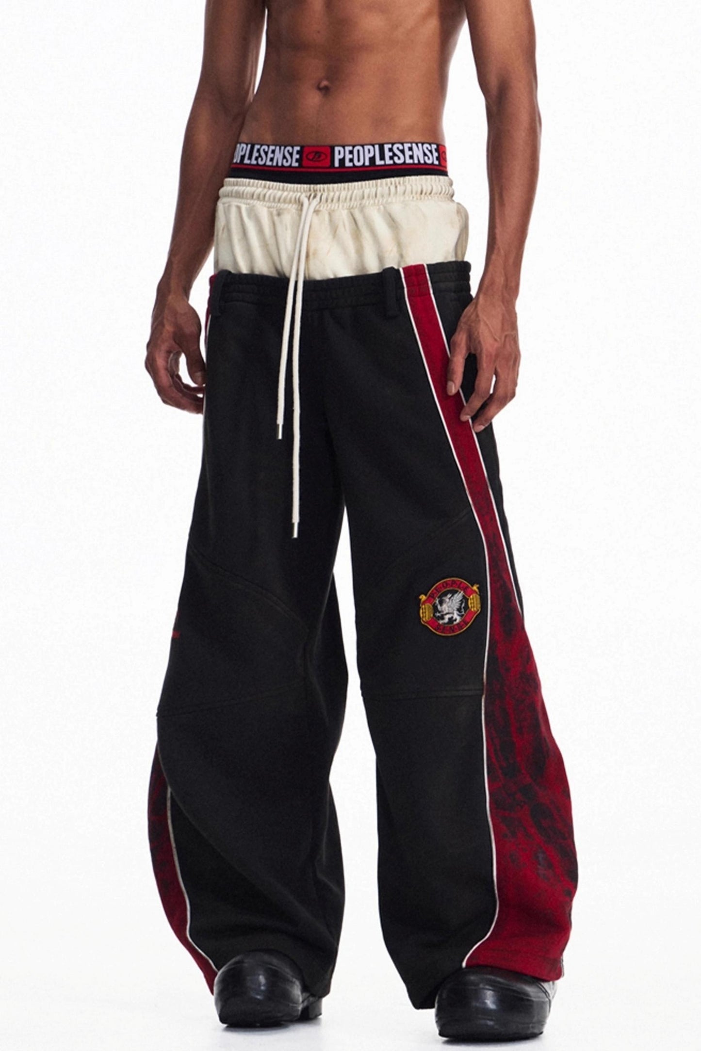 Racing Contrast Wide-Leg Trousers