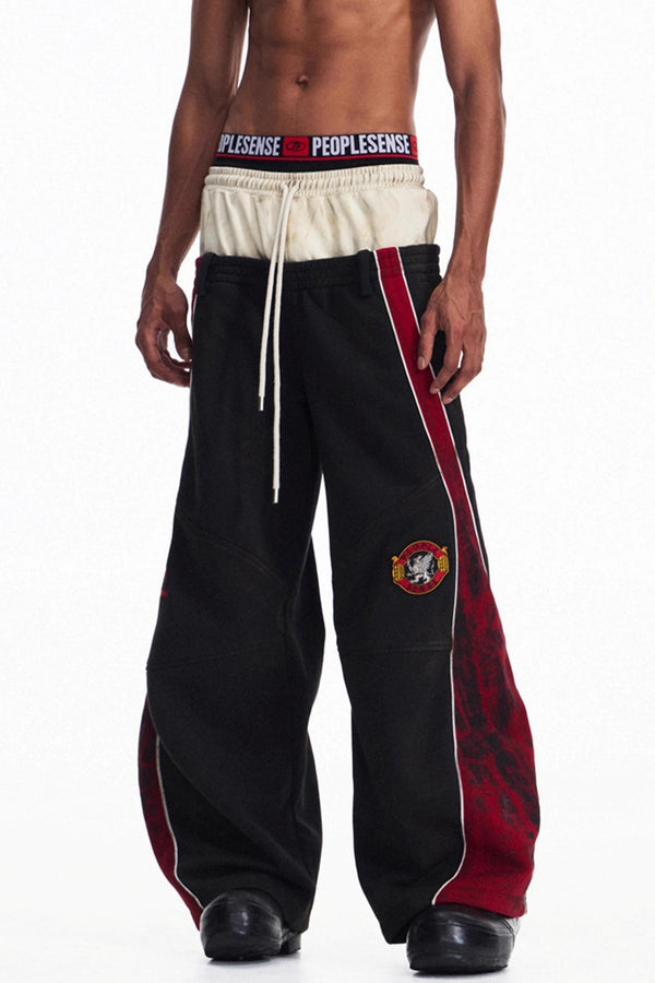 Racing Contrast Wide-Leg Trousers