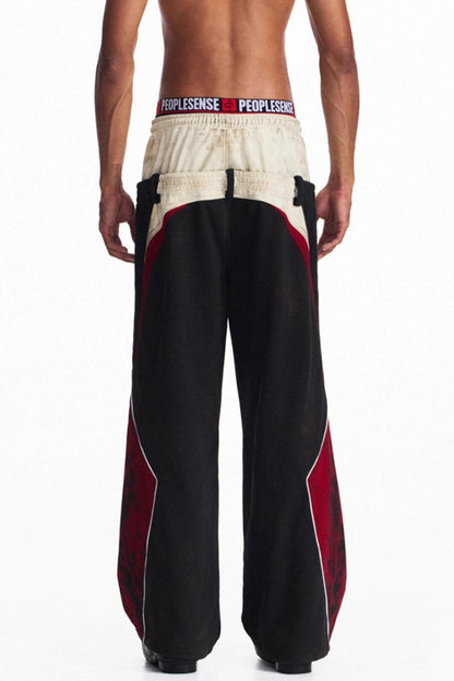 Racing Contrast Wide-Leg Trousers