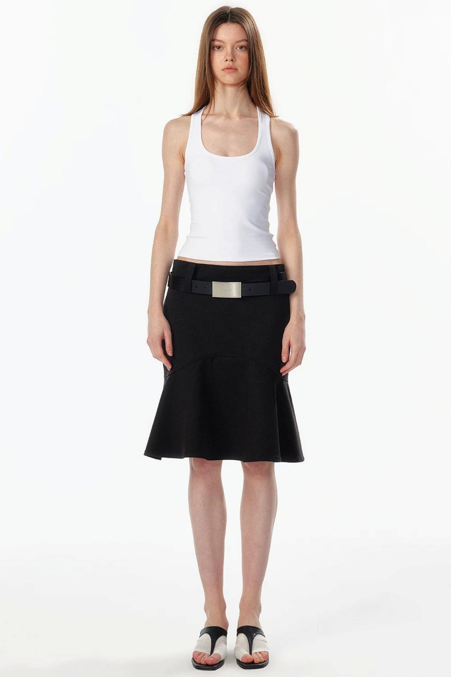 Wide-Waisted Fishtail Skirt