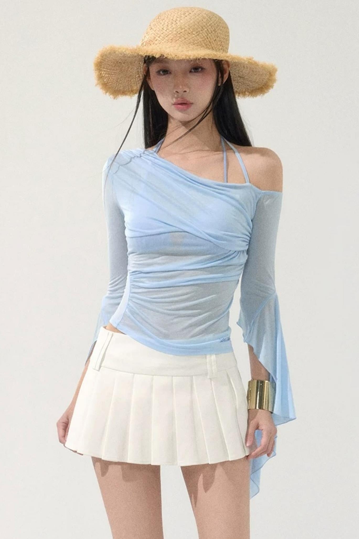 Retro Pleated Short Skirt