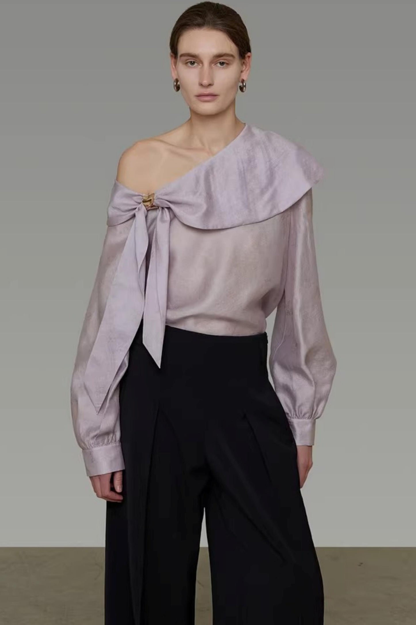 Asymmetrical Off-Shoulder Shirt