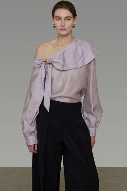 Asymmetrical Off-Shoulder Shirt