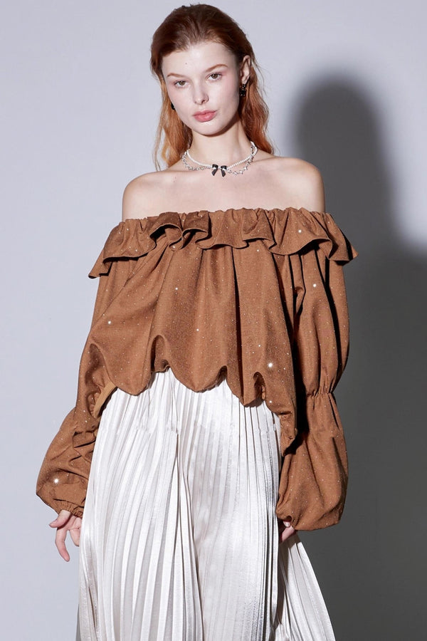 French Diamond Lantern Sleeve Shirt