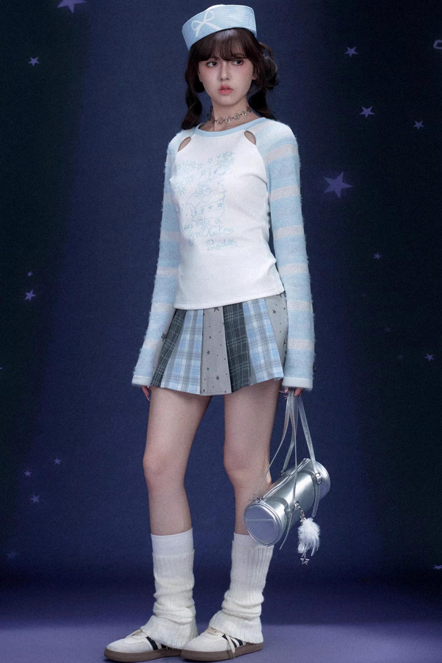 Energetic Blue Striped T-Shirt