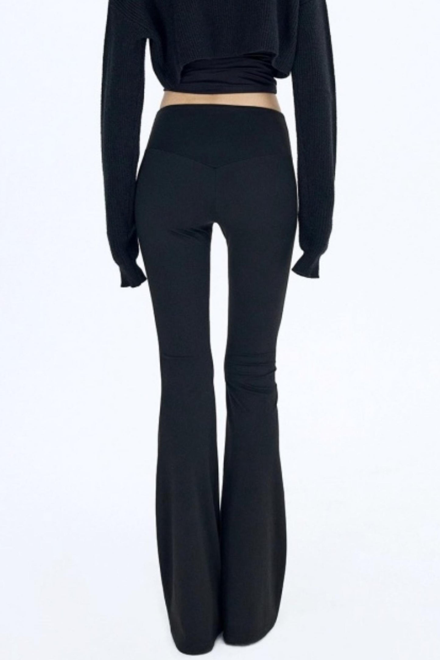 Black Fleece Flared Pants