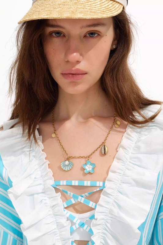 Vintage Shell Flower Necklace