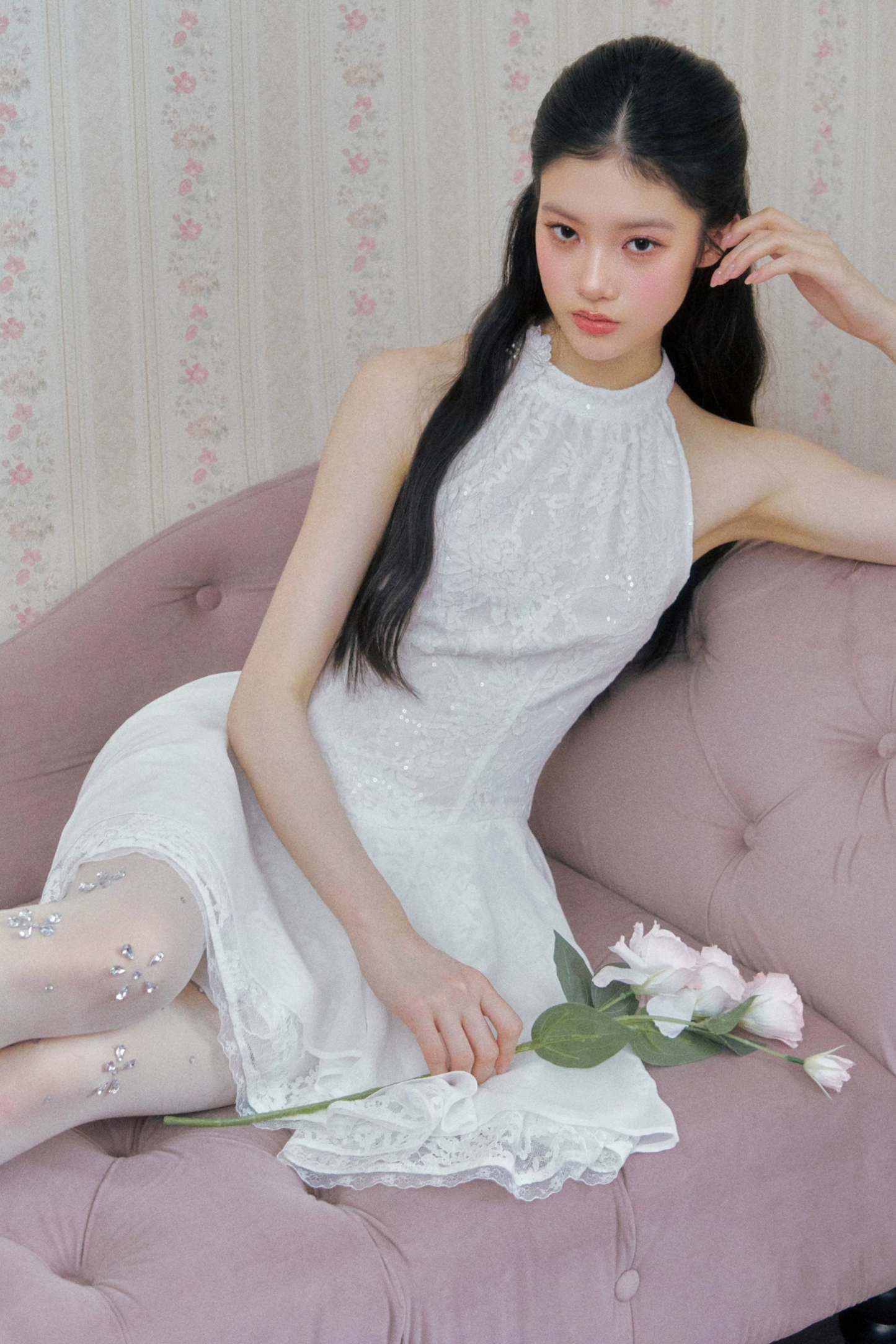 Lace Camellia Sequin Dress