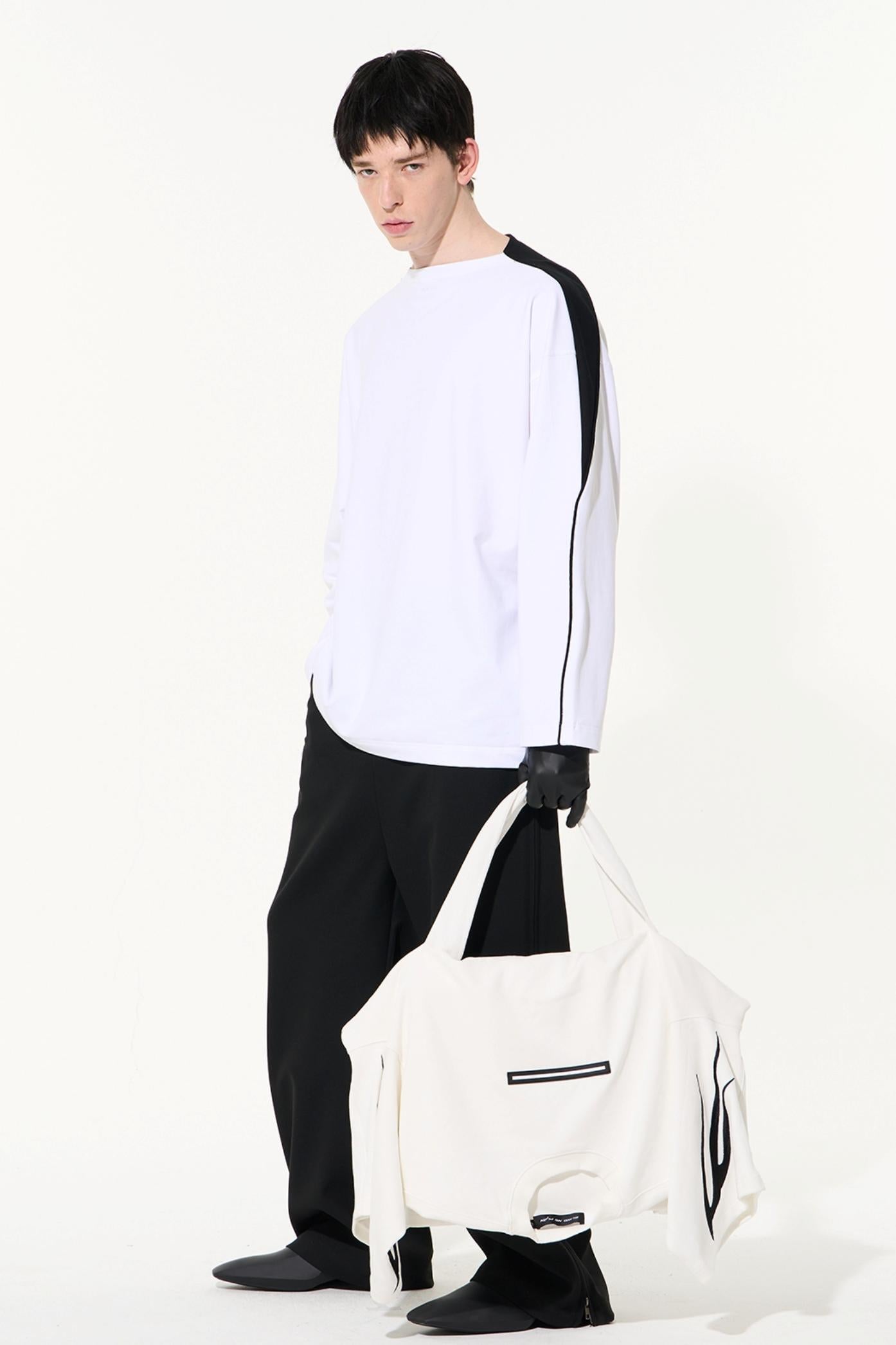 Striped Embroidered Crew Sweatshirt