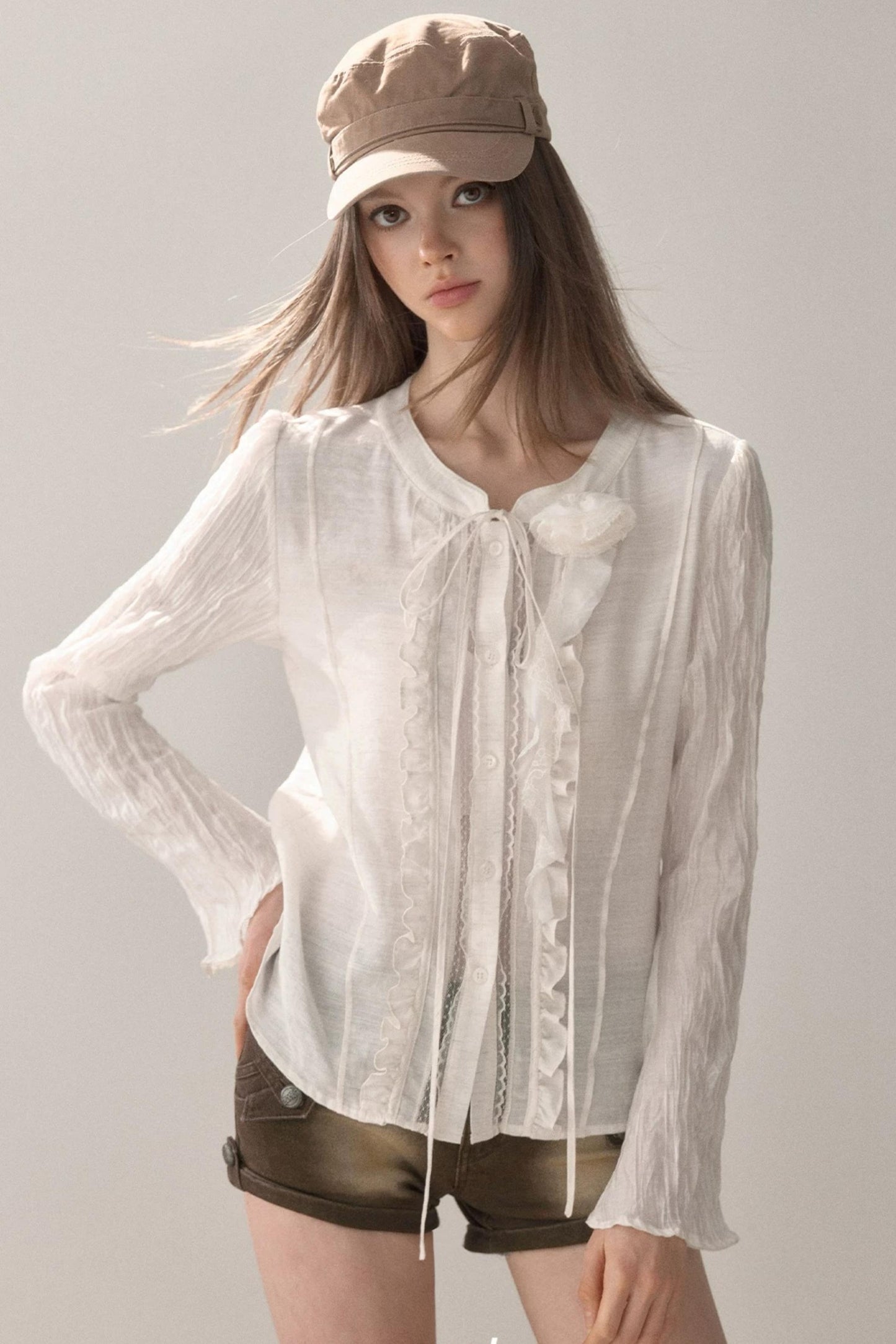 Ruffled Vintage White Shirt