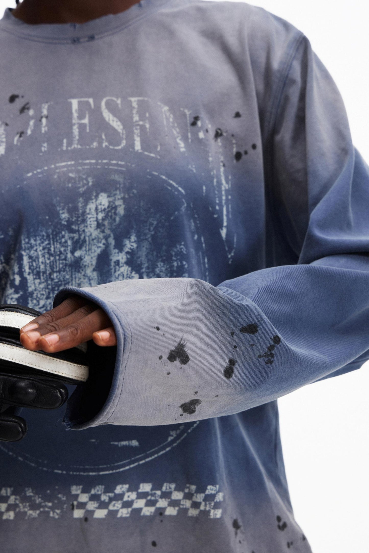 Aged Print Long Sleeve T-Shirt