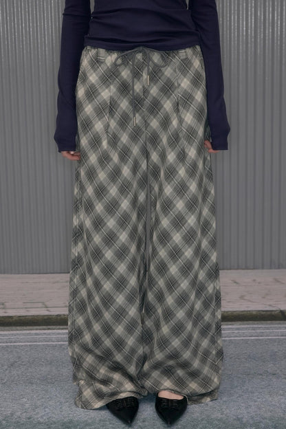 Vintage Plaid Straight Slacks