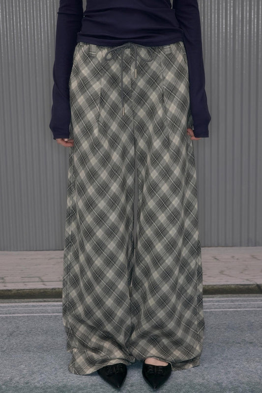 Vintage Plaid Straight Slacks